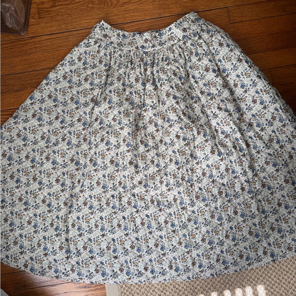 Floral Puff-Sleeve Maxi Set in Cream and Blue - Picture 5 of 6